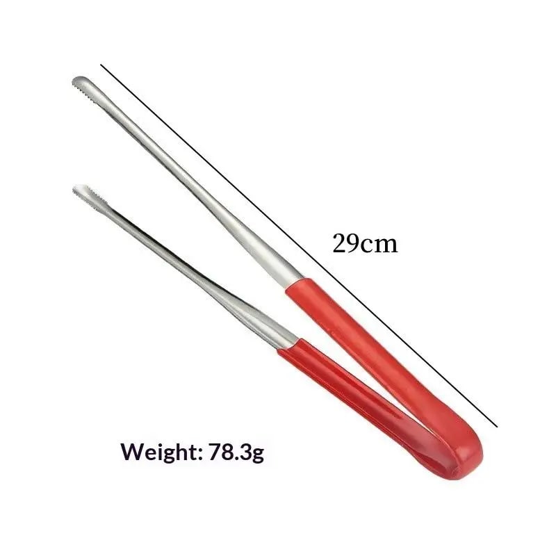 304 Stainless Steel BBQ Grill Tongs with Serrated Food Grip, 19-29cm Options - L BL