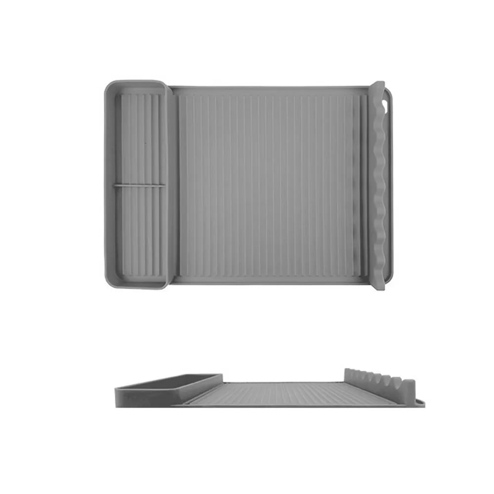 Silicone BBQ Tool Mat, Heat-Resistant Grill Side Mat, 40.5 x 29.2 cm - Grey