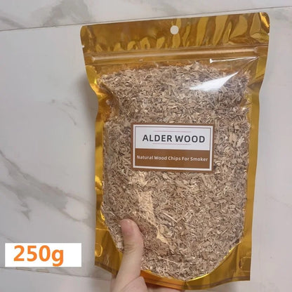 BBQ Smoking Wood Chips, Apple, Cherry, Oak, Hickory and More, 125g to 500g - Alder Chips 250g