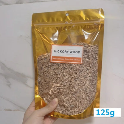 BBQ Smoking Wood Chips, Apple, Cherry, Oak, Hickory and More, 125g to 500g - hickory chips 125g