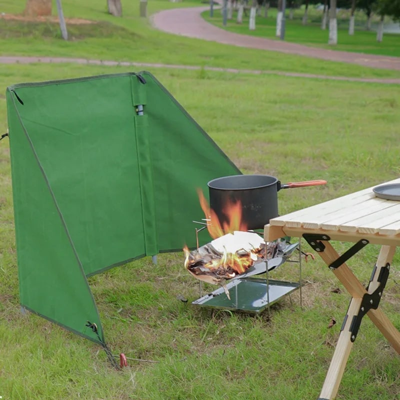 Camping BBQ Windbreak Cloth, 0.6mm Green Outdoor Cooking Screen