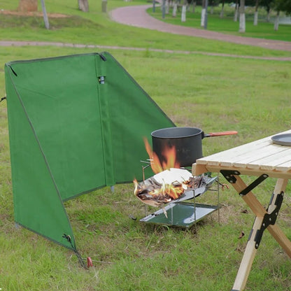 Camping BBQ Windbreak Cloth, 0.6mm Green Outdoor Cooking Screen