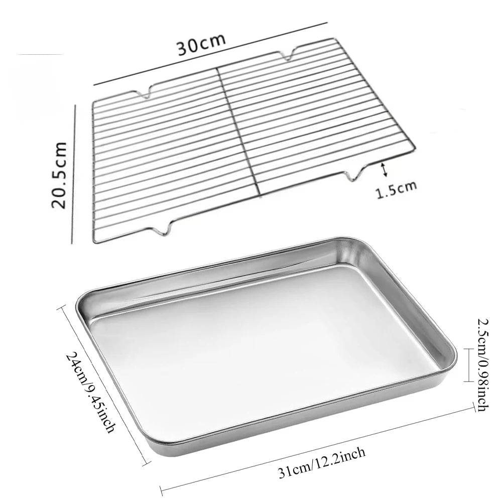 304 Stainless Steel Baking and Cooling Rack for BBQs and Ovens, Small or Large - Trays and grills