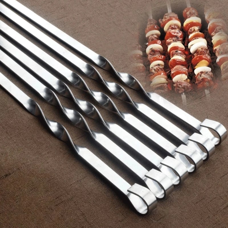 Metal Barbecue Skewers for Meat and Vegetables, 30cm or 35cm