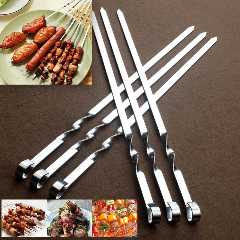 Metal Barbecue Skewers for Meat and Vegetables, 30cm or 35cm