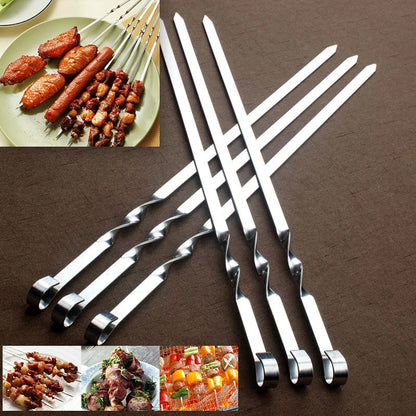 Metal Barbecue Skewers for Meat and Vegetables, 30cm or 35cm