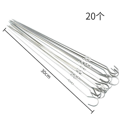 Metal Barbecue Skewers for Meat and Vegetables, 30cm or 35cm - z9x30cm 20pcs
