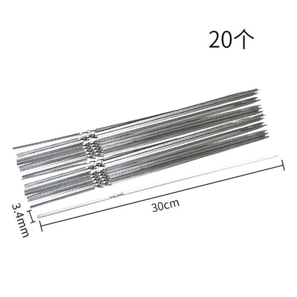 Metal Barbecue Skewers for Meat and Vegetables, 30cm or 35cm - 3.4x30cm 20pcs