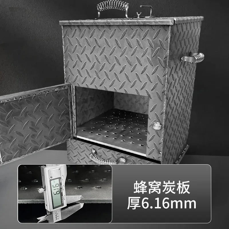 Charcoal Ignition and Storage Stove with Pull-Out Ash Drawer