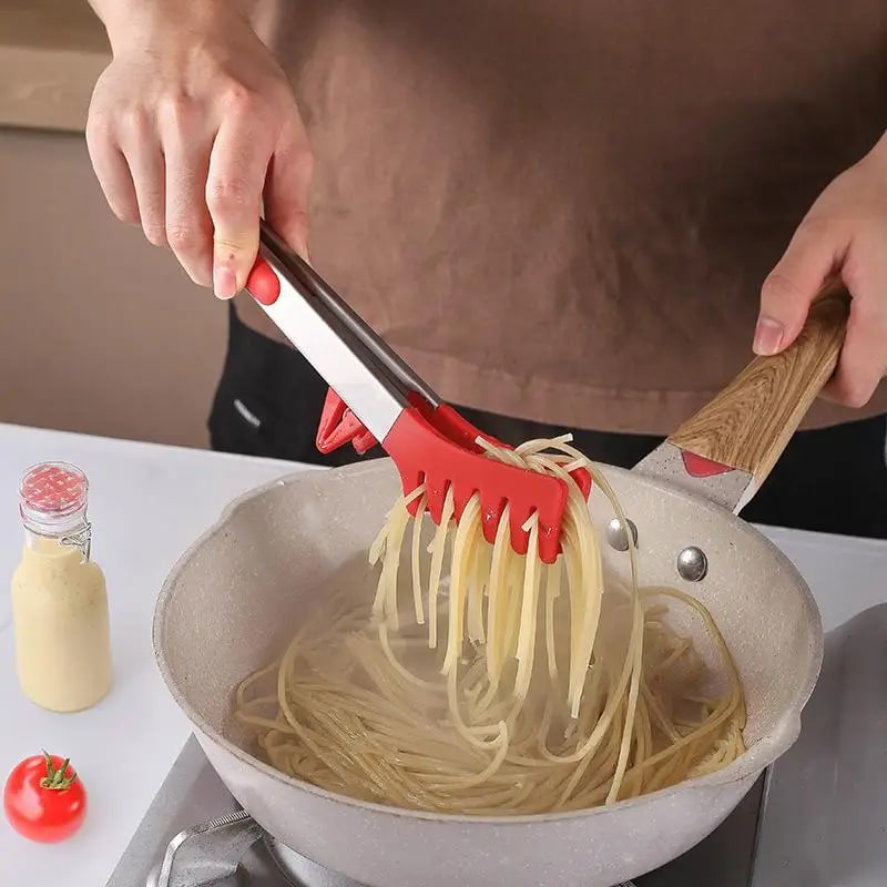 High-Temperature Resistant Silicone BBQ Tongs for Grilling and Cooking