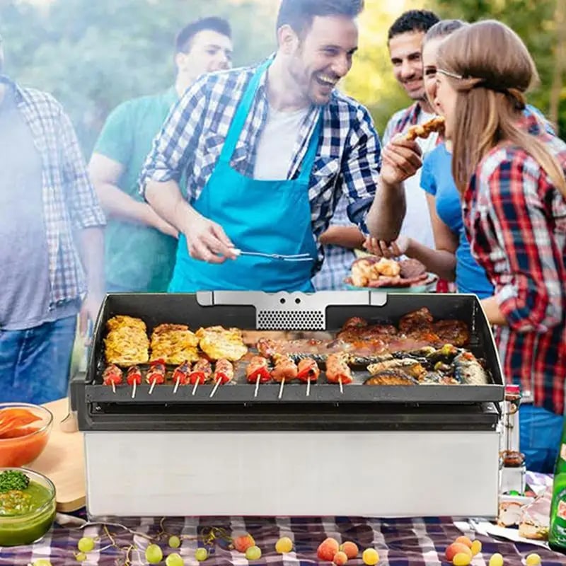 Stainless Steel BBQ Spatula Holder 30 x 5.8cm Outdoor Grill Tool Rack