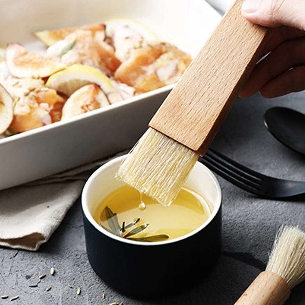 2-Piece Beech BBQ Basting Brushes, 19cm, Oil, Sauce and Baking