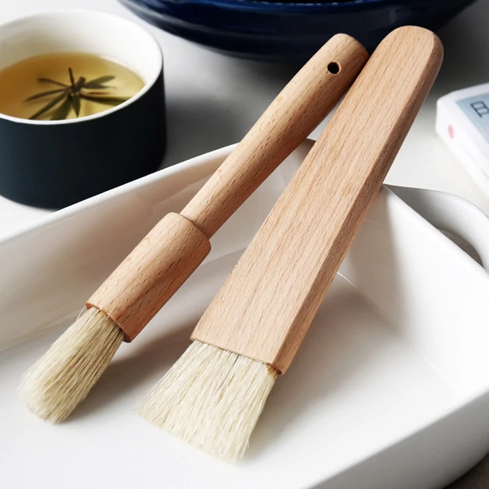 2-Piece Beech BBQ Basting Brushes, 19cm, Oil, Sauce and Baking