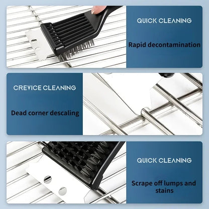 BBQ Grill Cleaning Brush with Steel Bristles, Plastic Handle and Scraper, 20 x 7.1cm