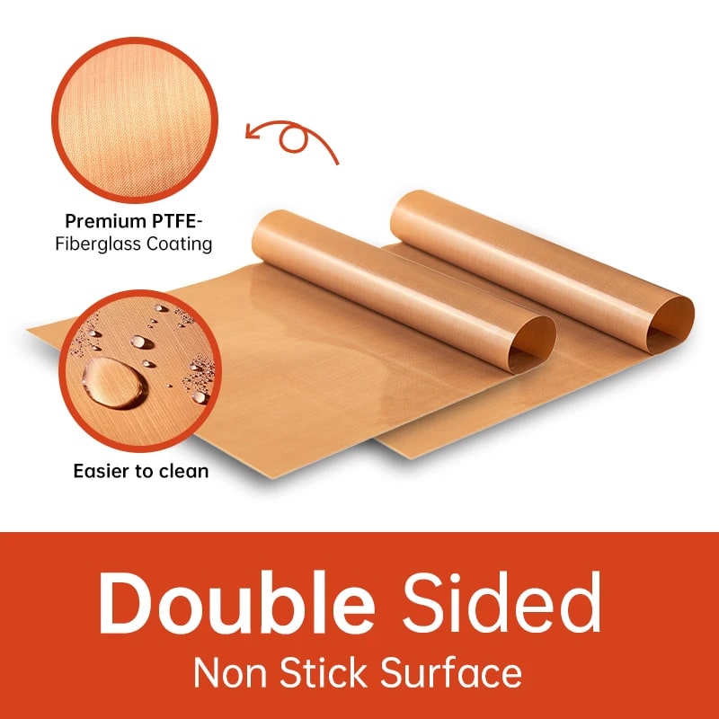 Non-Stick Fibreglass BBQ Grill Mats, 33 x 40 cm to 40 x 60 cm Sets