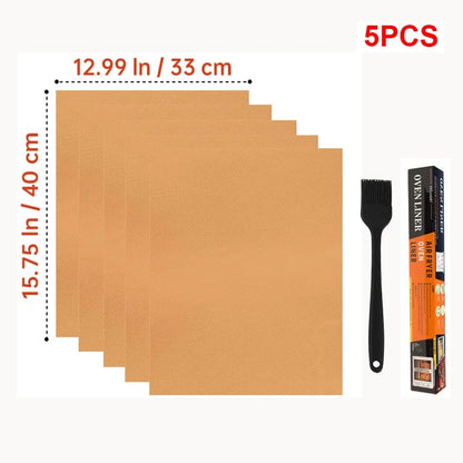 Non-Stick Fibreglass BBQ Grill Mats, 33 x 40 cm to 40 x 60 cm Sets - 33x40 5pc