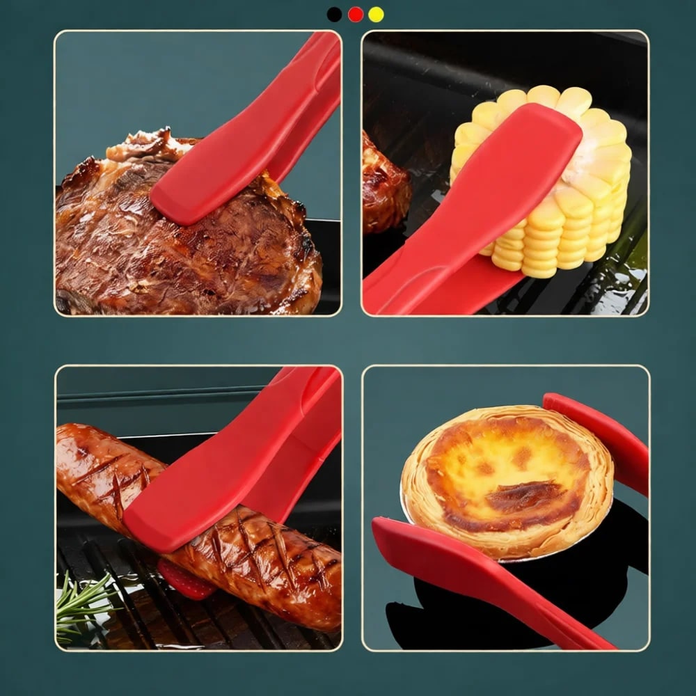 Silicone BBQ Food Tongs 28cm Heat-Resistant Cooking and Serving Tongs