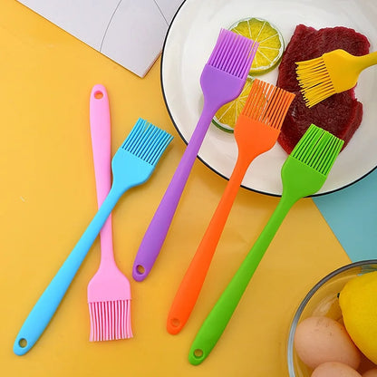 Silicone BBQ & Pastry Basting Brush 20.5cm, 3 x 3.5cm Head, 5 Colours