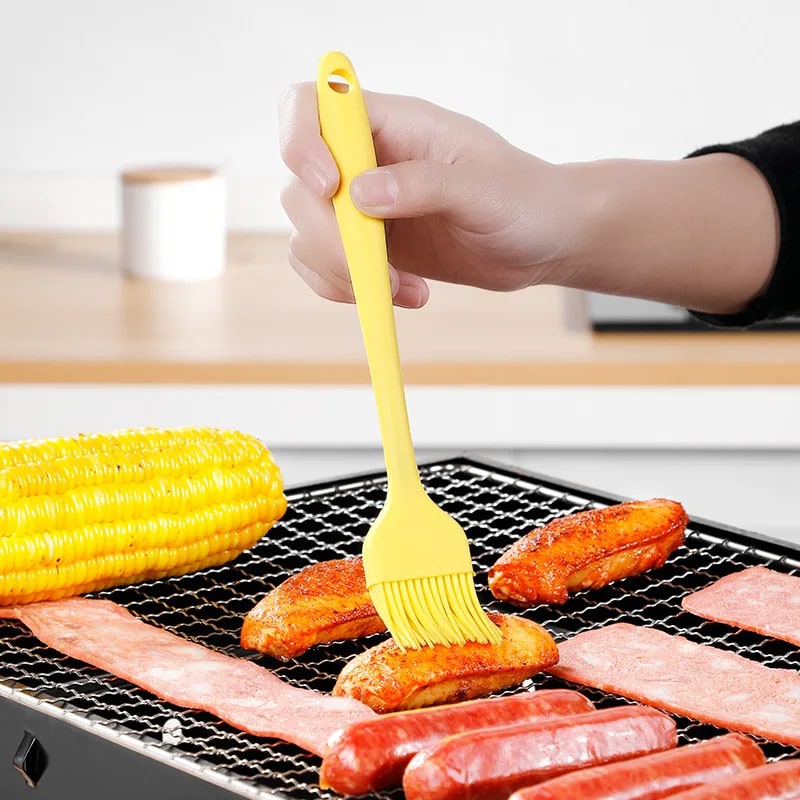 Silicone BBQ & Pastry Basting Brush 20.5cm, 3 x 3.5cm Head, 5 Colours