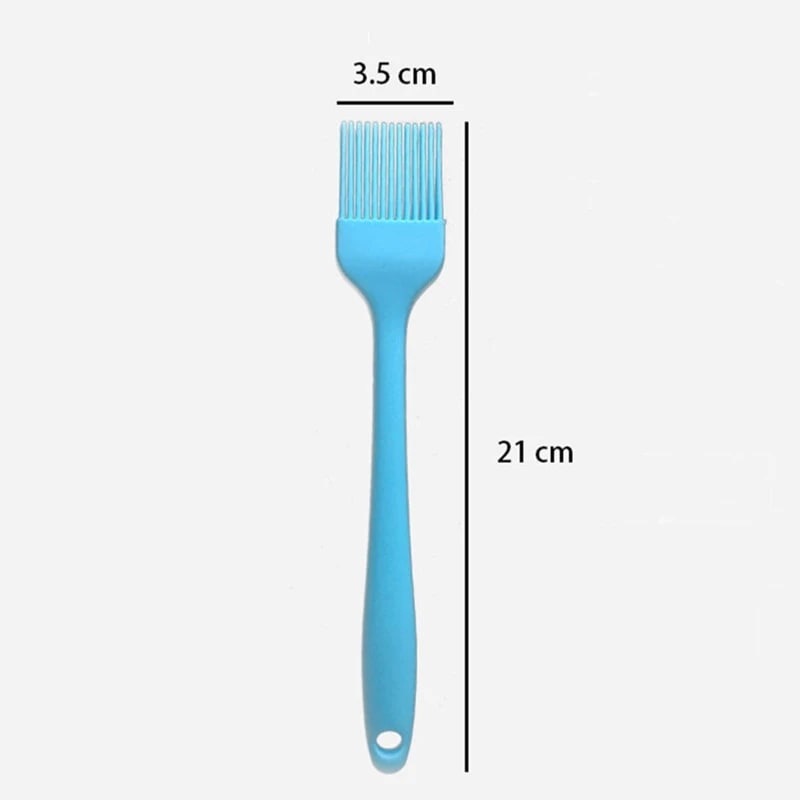 Silicone BBQ & Pastry Basting Brush 20.5cm, 3 x 3.5cm Head, 5 Colours