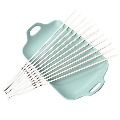 Reusable Flat Stainless Steel BBQ Skewers, 28cm, Multiple Pack Sizes