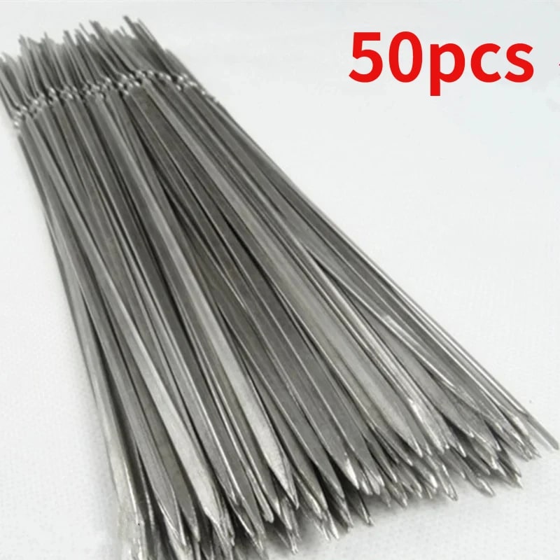 Reusable Flat Stainless Steel BBQ Skewers, 28cm, Multiple Pack Sizes - 28cm 50pcs
