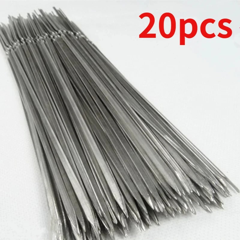 Reusable Flat Stainless Steel BBQ Skewers, 28cm, Multiple Pack Sizes - 28cm 20pcs