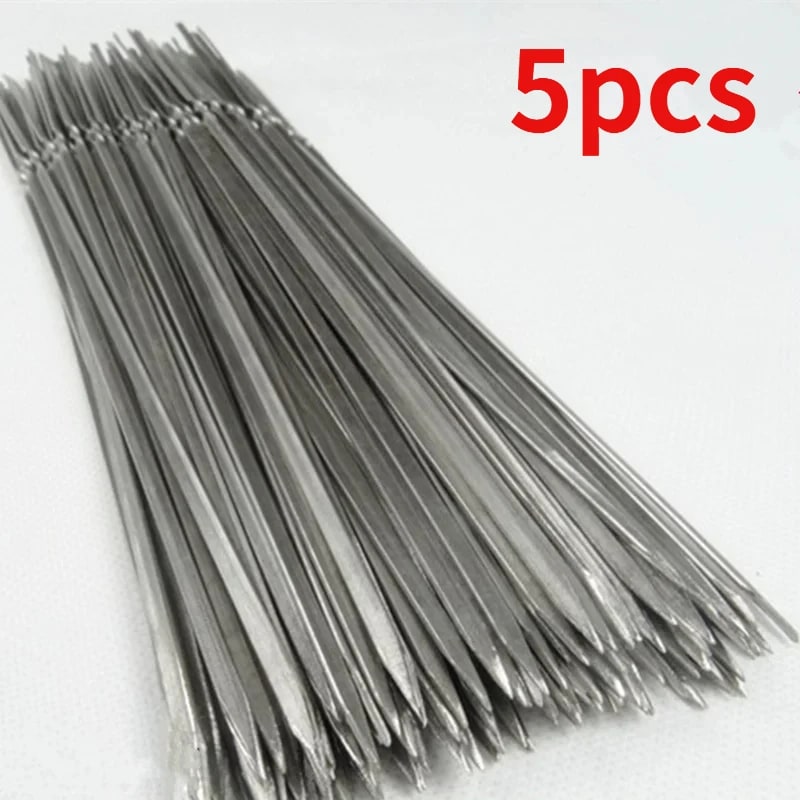Reusable Flat Stainless Steel BBQ Skewers, 28cm, Multiple Pack Sizes - 28cm 5pcs
