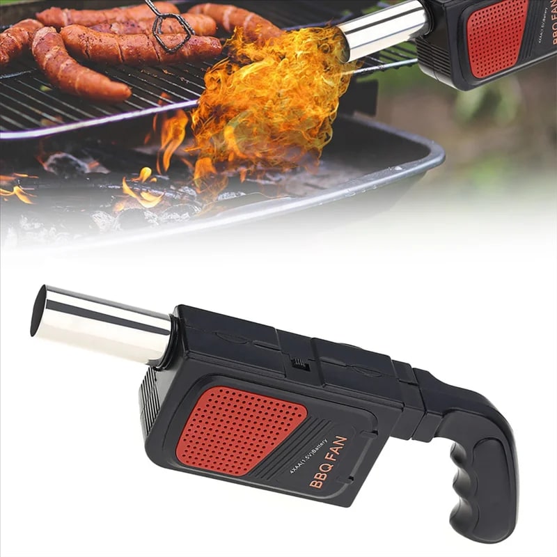 Handheld Electric BBQ Fan Air Blower, 4 × AA Battery Powered