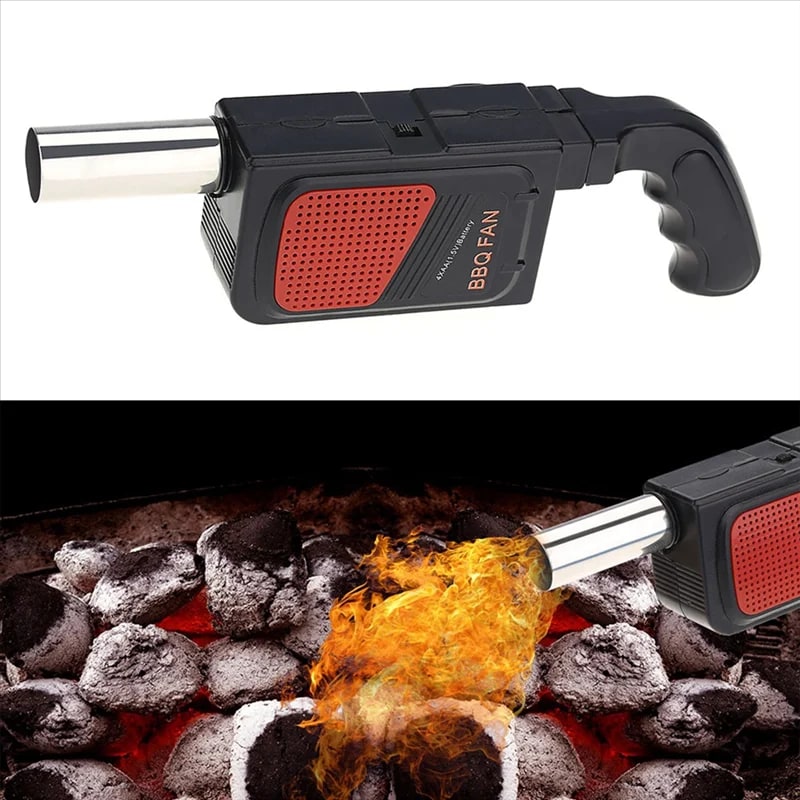 Handheld Electric BBQ Fan Air Blower, 4 × AA Battery Powered
