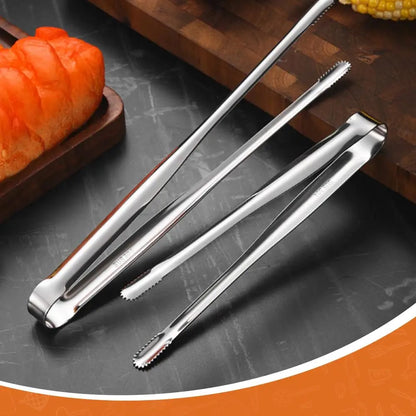 304 Stainless Steel BBQ Grill Tongs, Serrated Ends, S, M or L