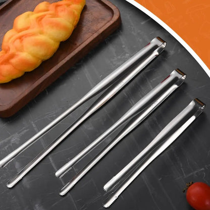 304 Stainless Steel BBQ Grill Tongs, Serrated Ends, S, M or L