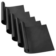 5-Piece Reusable Black Non-Stick BBQ Grill Mats, 40 x 33 cm