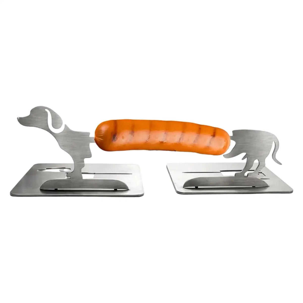 Stainless Steel Dachshund Sausage Holder for Outdoor BBQ Grilling
