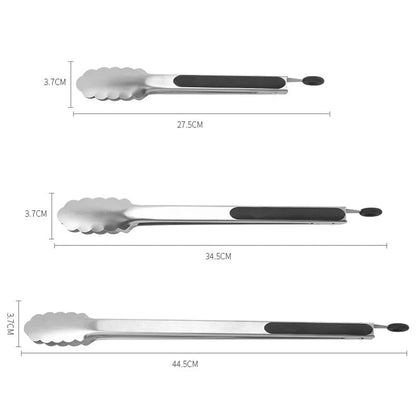 Stainless Steel BBQ Tongs with Silicone Grip, 9, 12 or 16 Inch