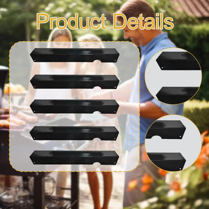 5-Piece Stainless Steel BBQ Heat Plates, 43.4cm Replacement Burner Covers