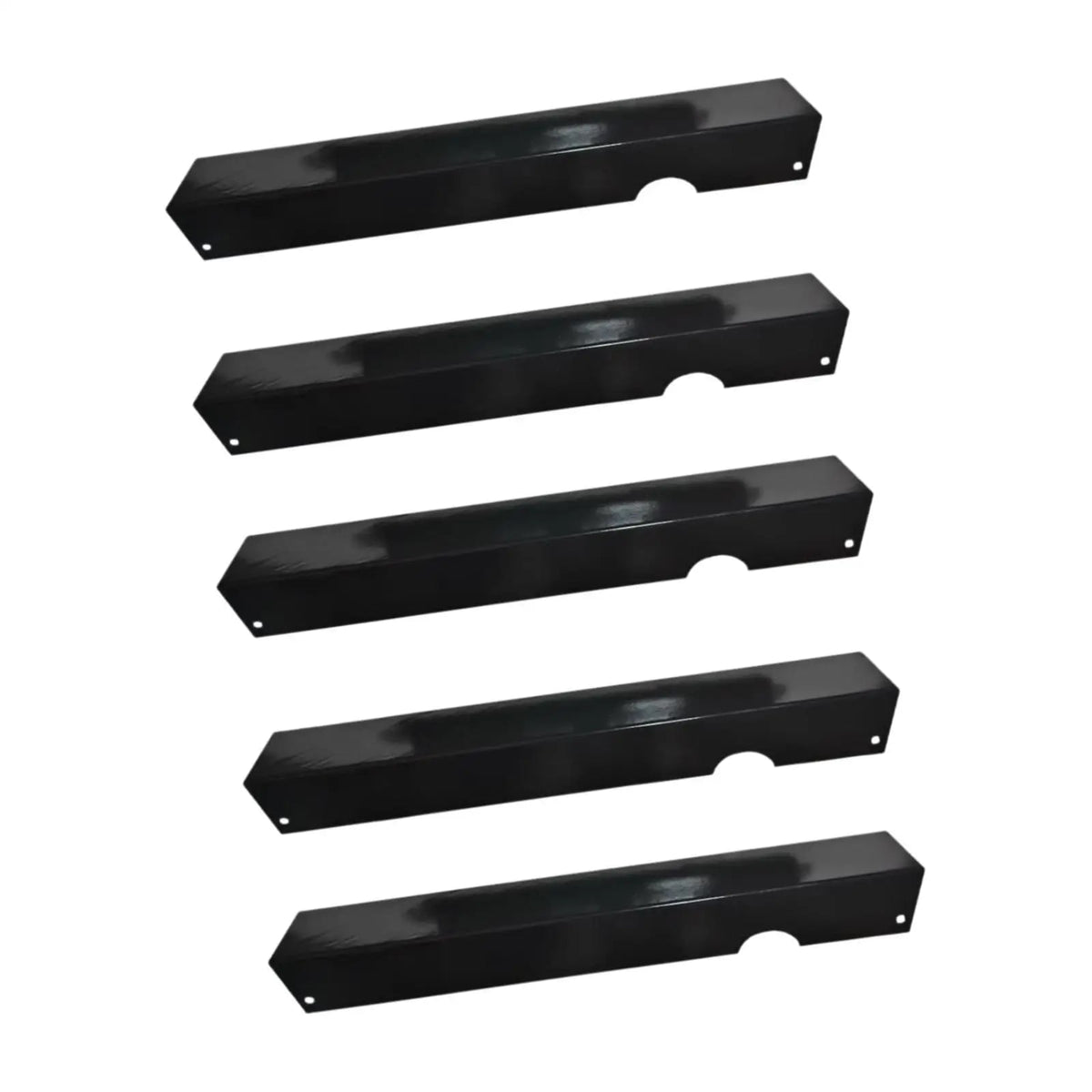 5-Piece Stainless Steel BBQ Heat Plates, 43.4cm Replacement Burner Covers - Black