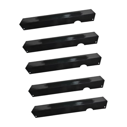 5-Piece Stainless Steel BBQ Heat Plates, 43.4cm Replacement Burner Covers - Black