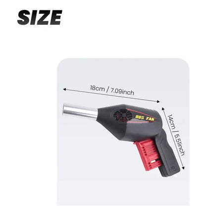Portable BBQ Blower Fan for Charcoal Grills and Outdoor Fires, Plastic, 19 x 14 cm