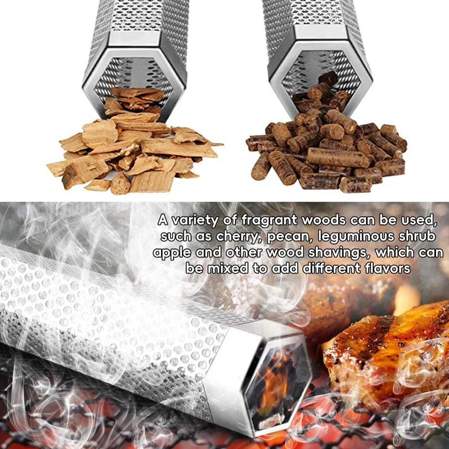 Pellet Smoker Tube in 304 Stainless Steel for Hot or Cold Smoking, 6 or 12 Inch Options