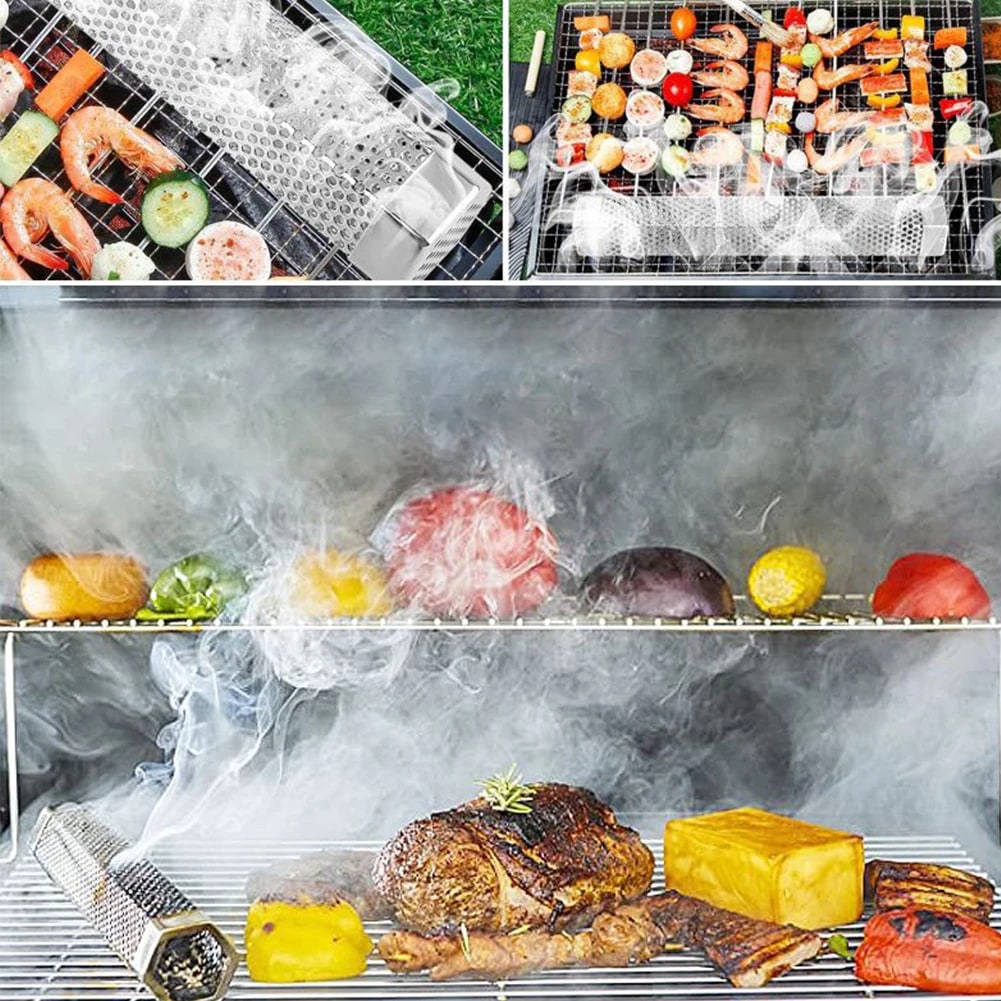 Pellet Smoker Tube in 304 Stainless Steel for Hot or Cold Smoking, 6 or 12 Inch Options