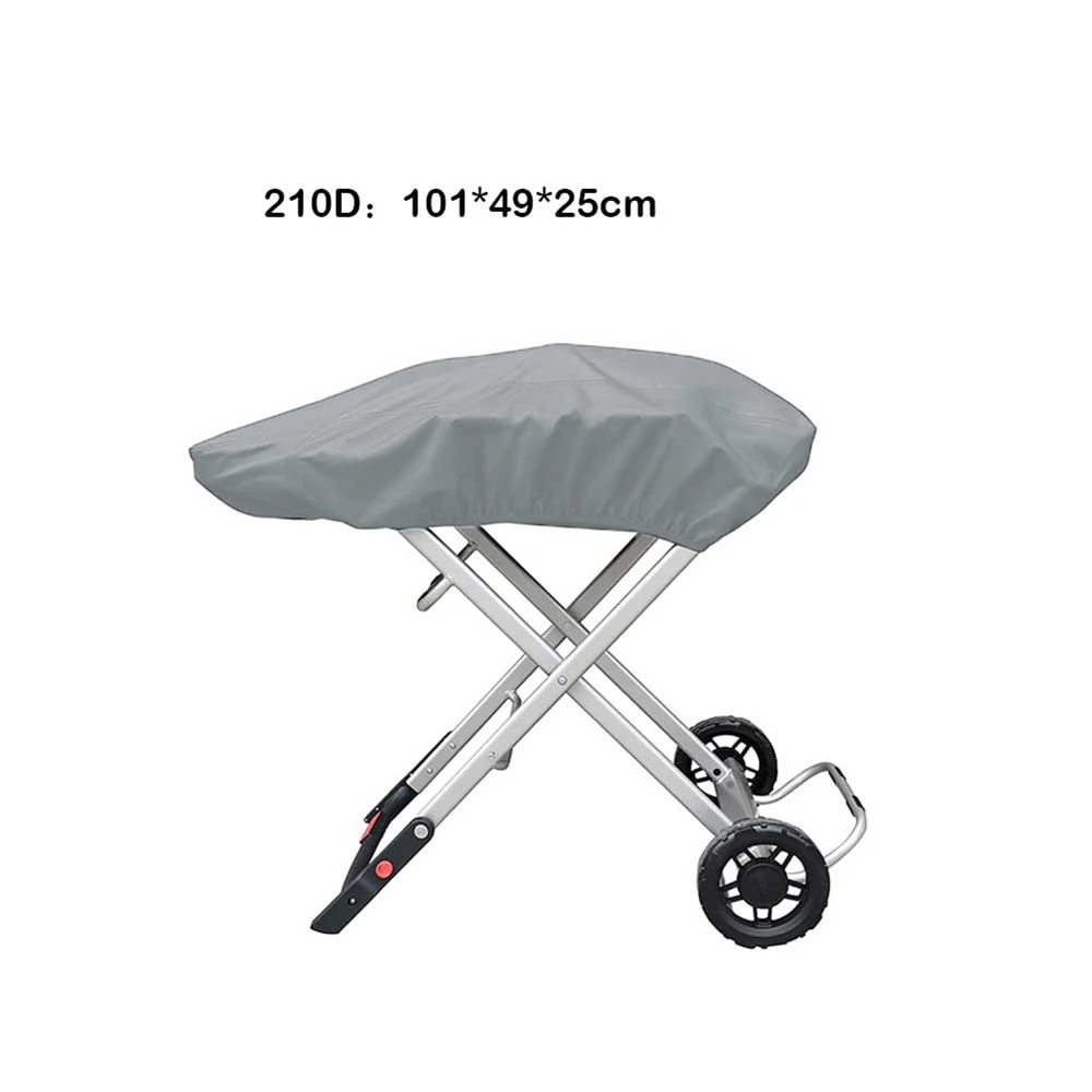 Gas Grill Cover for Weber Traveler, 210D Oxford Cloth, 101 x 49 x 25cm - Grey