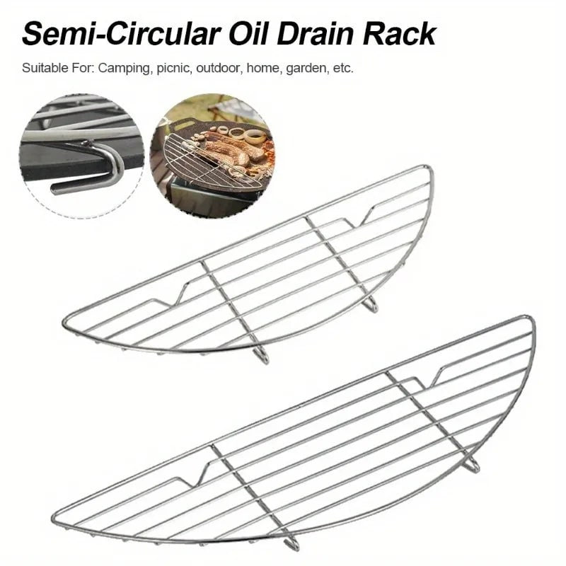 Semi-Circular BBQ Grate 304 Stainless Steel Grill Rack, S or L