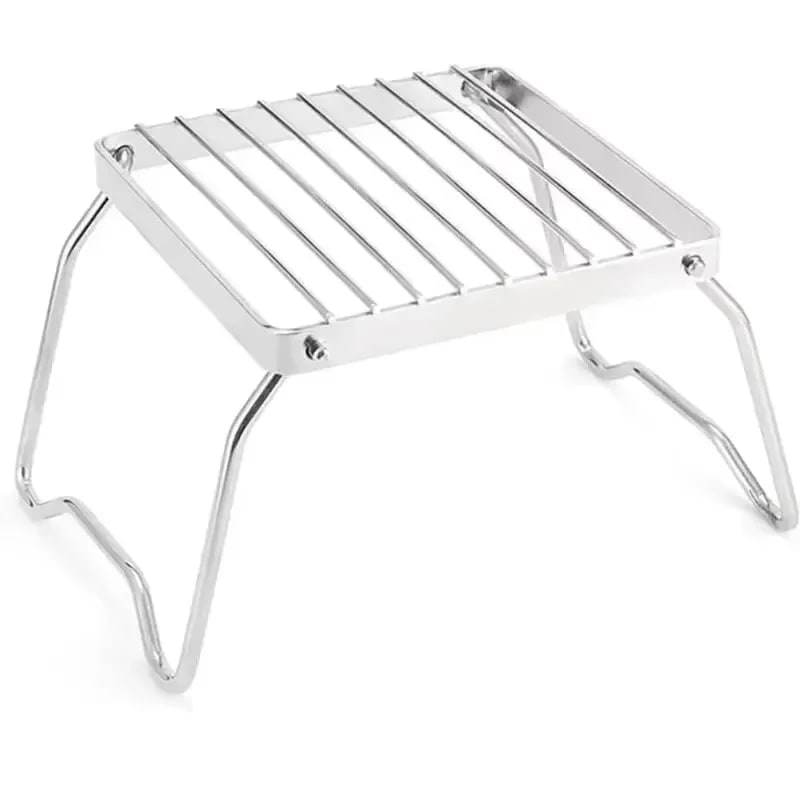 Portable Folding Stainless Steel Mini BBQ Rack and Outdoor Stove Stand 16cm