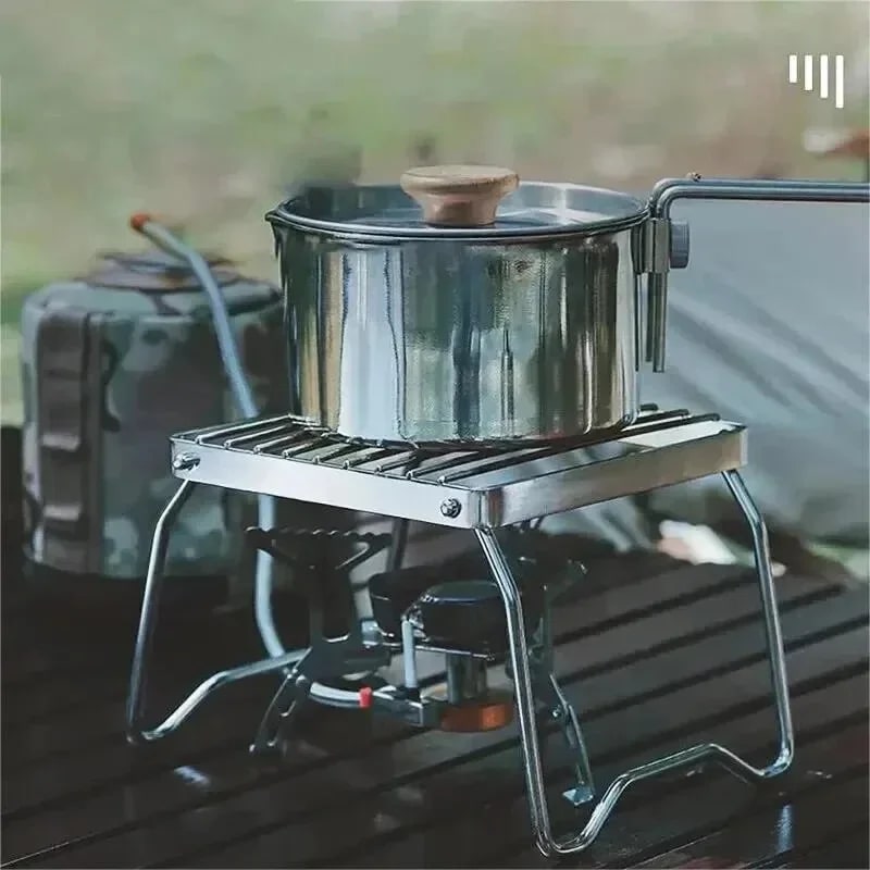 Portable Folding Stainless Steel Mini BBQ Rack and Outdoor Stove Stand 16cm