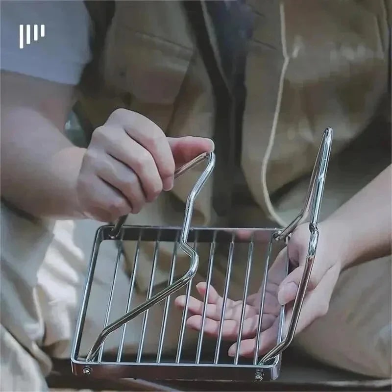 Portable Folding Stainless Steel Mini BBQ Rack and Outdoor Stove Stand 16cm