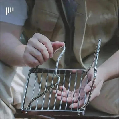 Portable Folding Stainless Steel Mini BBQ Rack and Outdoor Stove Stand 16cm