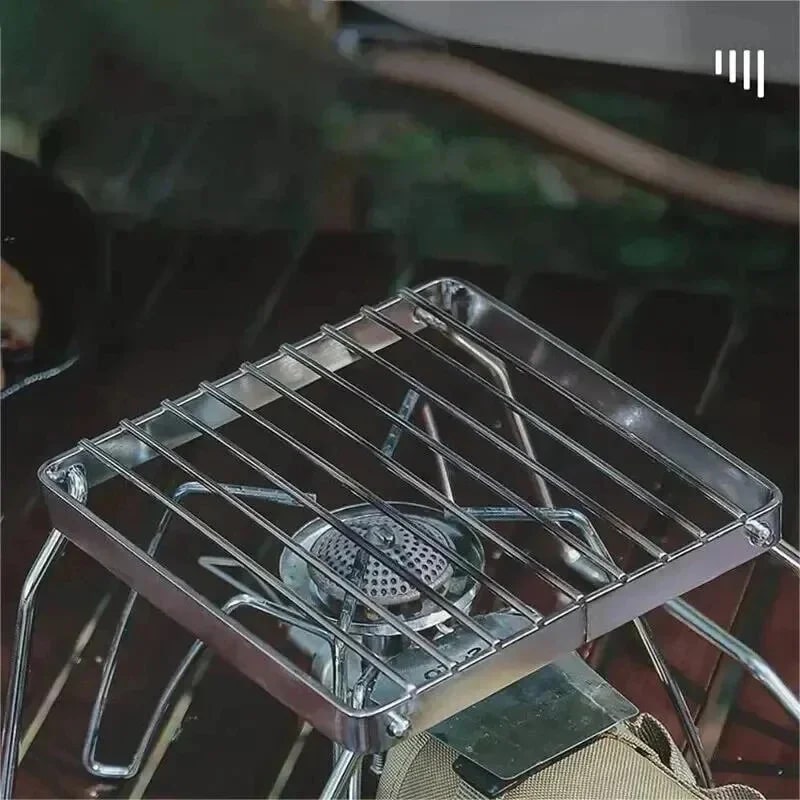 Portable Folding Stainless Steel Mini BBQ Rack and Outdoor Stove Stand 16cm