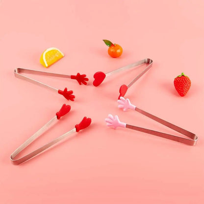 Stainless Steel Food Tongs 13.5cm BBQ Snack Bread Ice Cube Clips