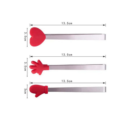 Stainless Steel Food Tongs 13.5cm BBQ Snack Bread Ice Cube Clips